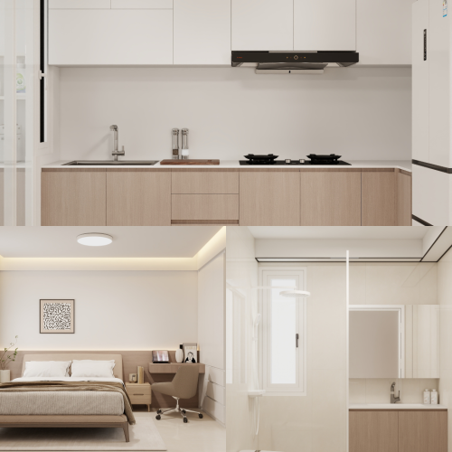 Woodlands Urban Ville 4-Room  Design B (Kitchen, Master Bedroom, and Bathroom Cabinets)