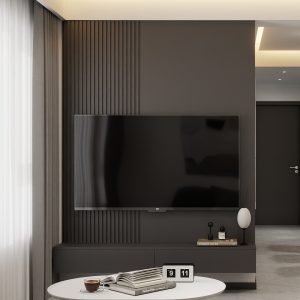Living Suspended Tv Console & Tv Feature Wall (7.5 feet)