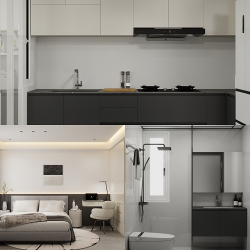 Woodlands Urban Ville 4-Room  Design C (Kitchen, Master Bedroom, and Bathroom Cabinets)