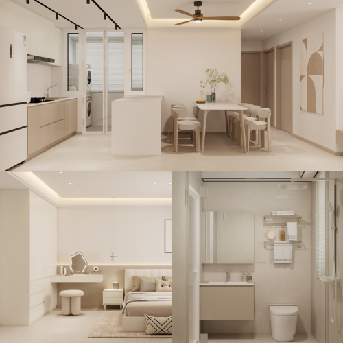 Woodlands Woodgrove Ascent 5-Room  Design A (Kitchen, Master Bedroom, and Bathroom Cabinets)