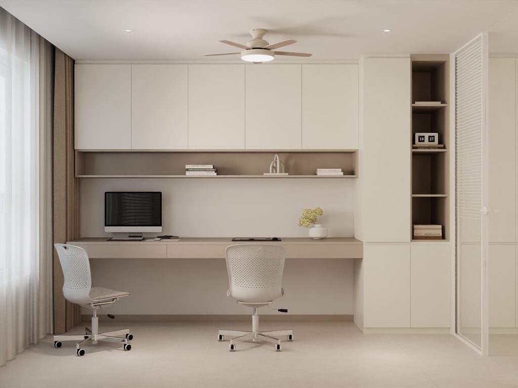 Studying Room full height Cabinet & Top hung Cabinet with Study table  (15 feet)