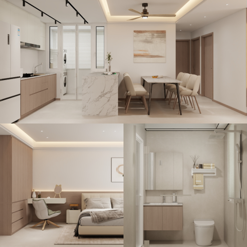 Woodlands Woodgrove Ascent 5-Room  Design B (Kitchen, Master Bedroom, and Bathroom Cabinets)