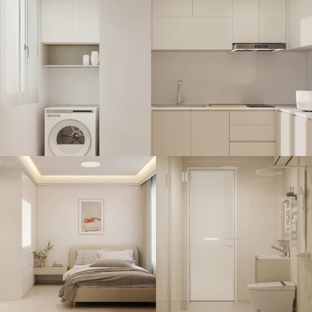 Woodlands Woodgrove Ascent 2-Room Design A (Kitchen, Master Bedroom, and Bathroom Cabinets)