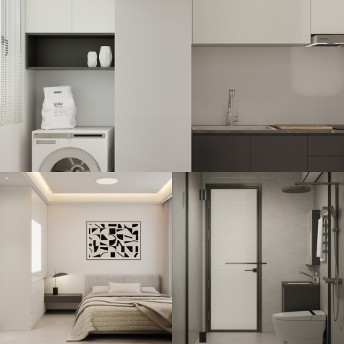 Woodlands Woodgrove Ascent 2-Room Design C (Kitchen, Master Bedroom, and Bathroom Cabinets)