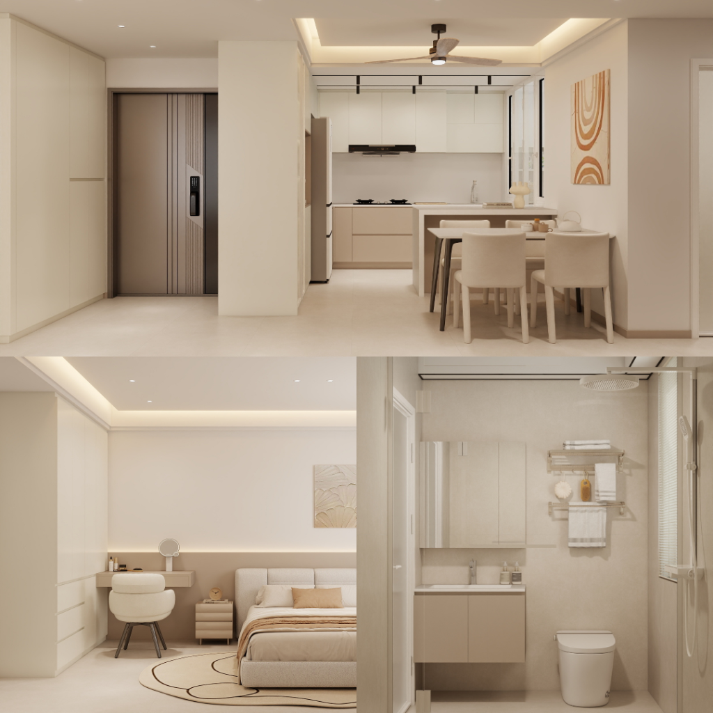 Woodlands Woodgrove Ascent 4-Room  Design A (Kitchen, Master Bedroom, and Bathroom Cabinets)