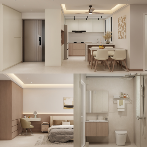 Woodlands Woodgrove Ascent 4-Room  Design B (Kitchen, Master Bedroom, and Bathroom Cabinets)