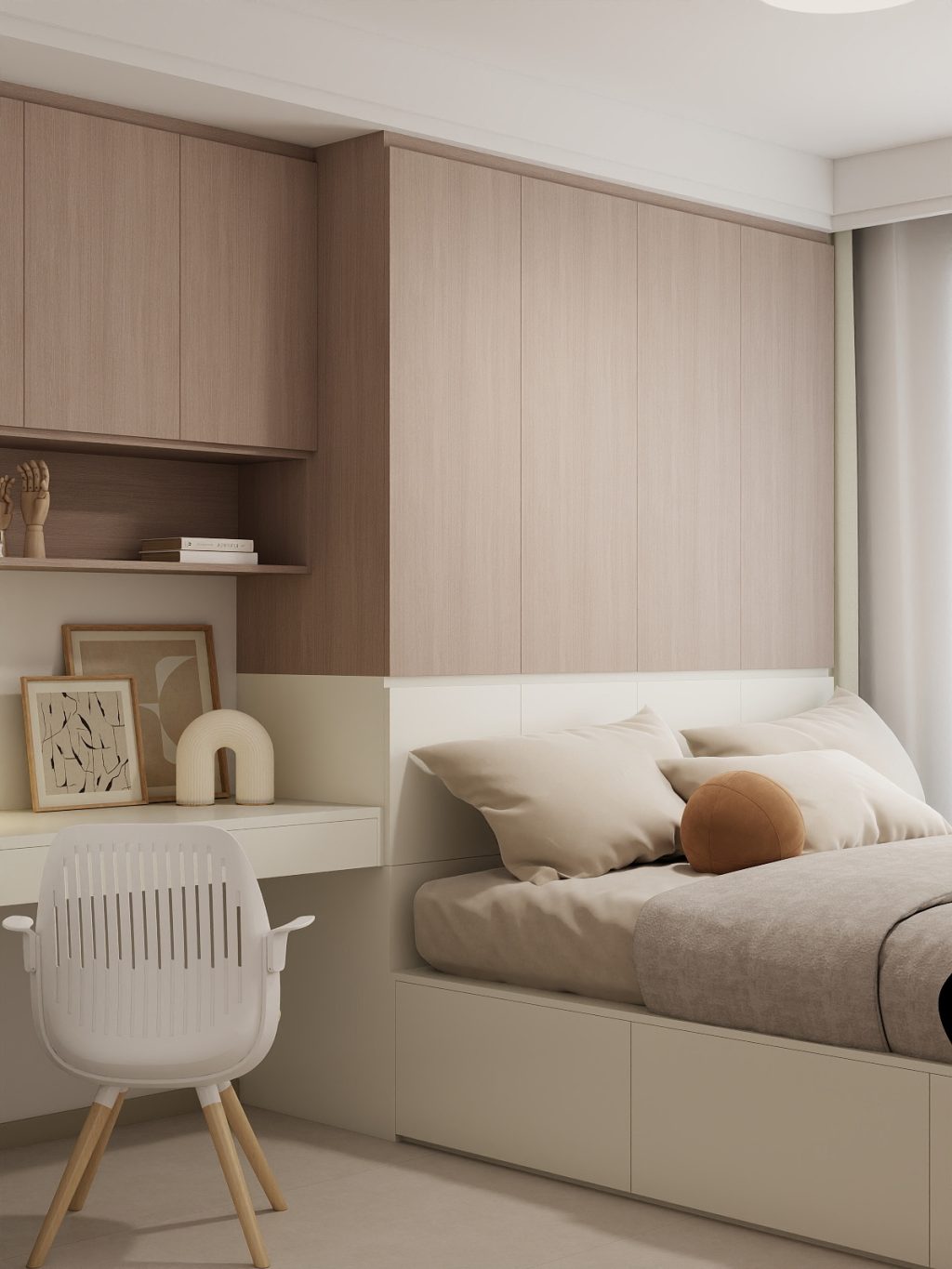 Bedroom 1 Casement Wardrobe with Dressing Table (6.5 feet)