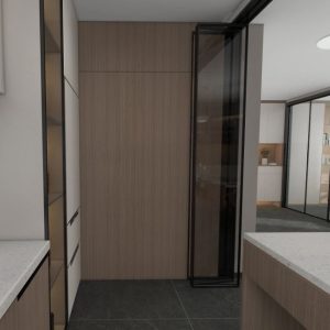 Feature wall tic-tac door in laminated finishing