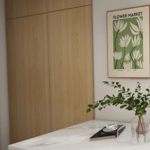 Feature wall tic-tac door in laminated finishing
