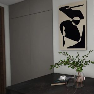 Feature wall tic-tac door in laminated finishing