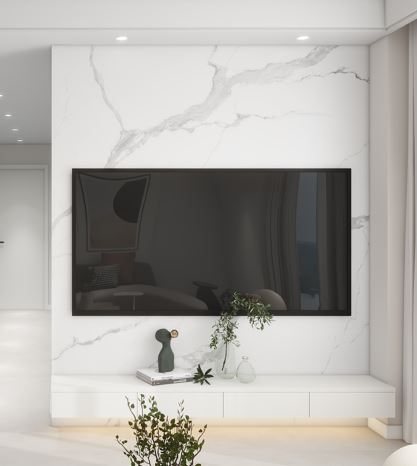Living Suspended Tv Console with LED light  (7 feet)