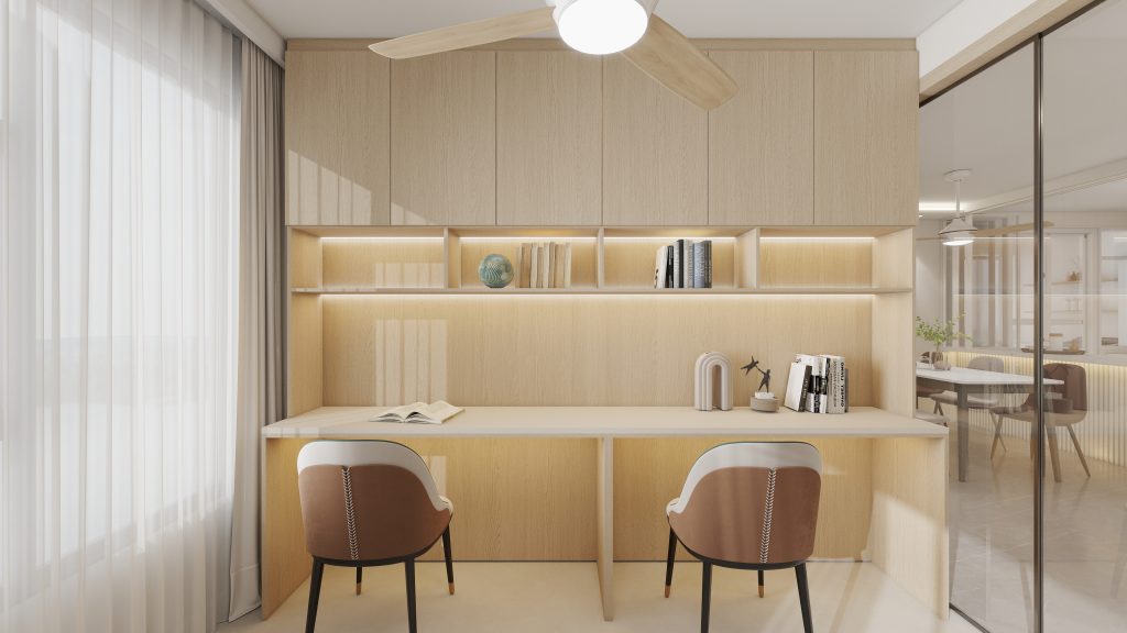Study Room Display Cabinet with Study Table  (10 feet)