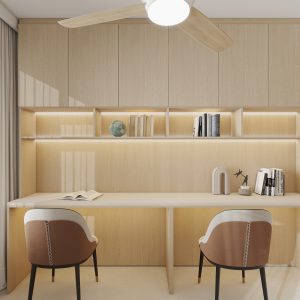 Study Room Display Cabinet with Study Table  (10 feet)