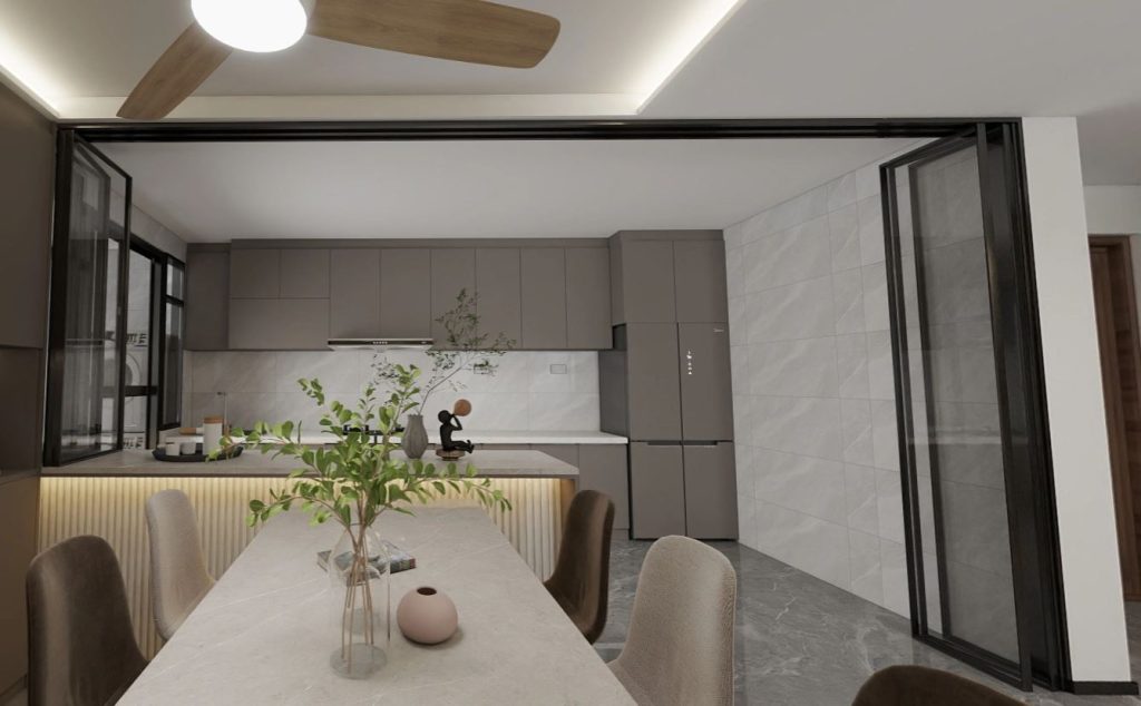 Kitchen Island Aluminium Frame Folding Window and Door (15 feet)
