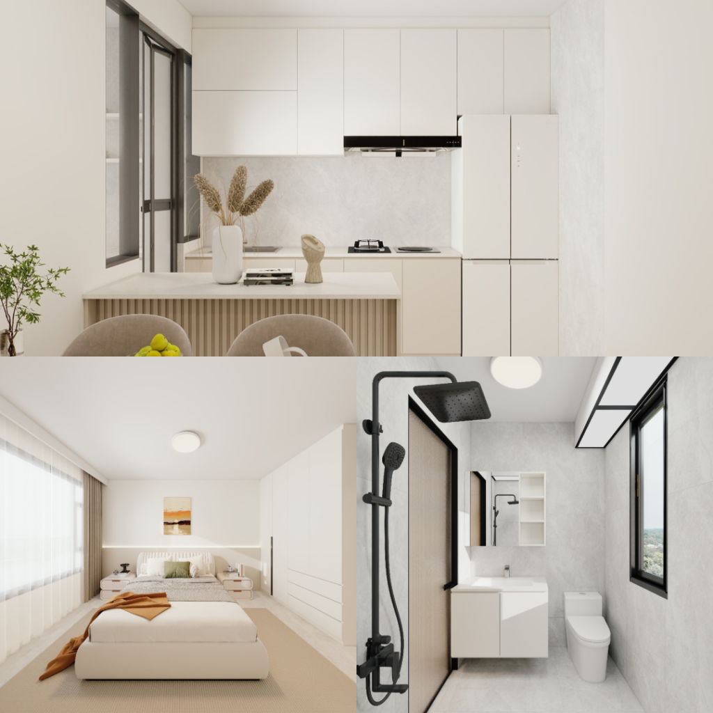 Pasir Ris Costa Grove 4-Room  Design A (Kitchen, Master Bedroom, and Bathroom Cabinets)