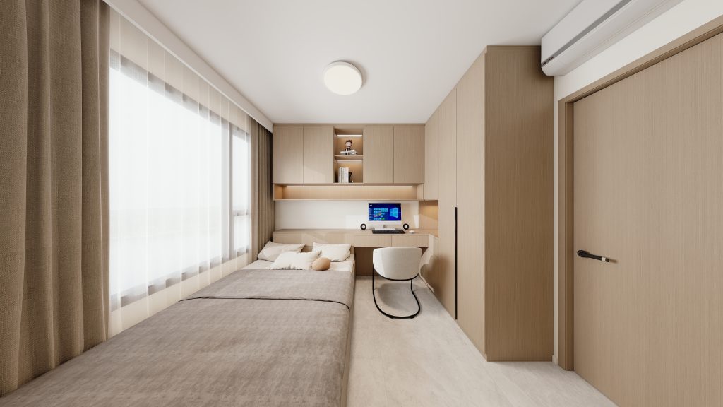 Bedroom 1 bedTatami Platform Bed with Casement Wardrobe (18 feet)