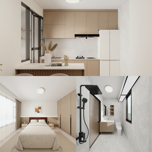 Pasir Ris Costa Grove 4-Room  Design B (Kitchen, Master Bedroom, and Bathroom Cabinets)