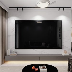 Living Room Suspended Tv Console & Tv Feature Wall (9.5 feet)