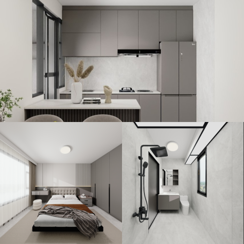 Pasir Ris Costa Grove 4-Room  Design C (Kitchen, Master Bedroom, and Bathroom Cabinets)