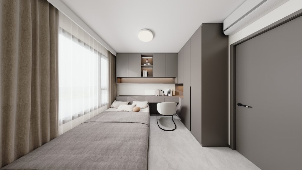 Bedroom 1 bedTatami Platform Bed with Casement Wardrobe (18 feet)