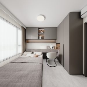 Bedroom 1 bedTatami Platform Bed with Casement Wardrobe (18 feet)