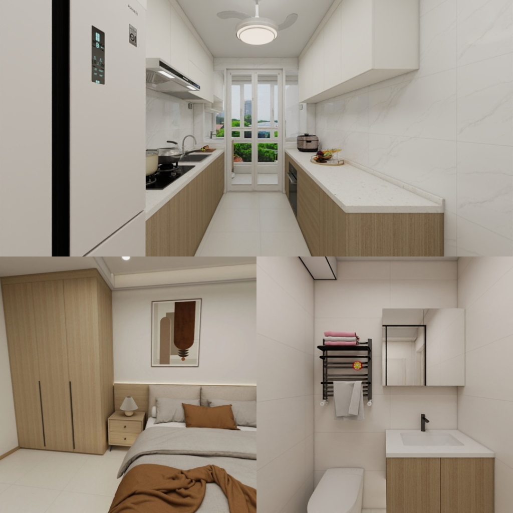 Tengah Garden Bloom 4-Room Design B (Kitchen, Master Bedroom, and Bathroom Cabinets)