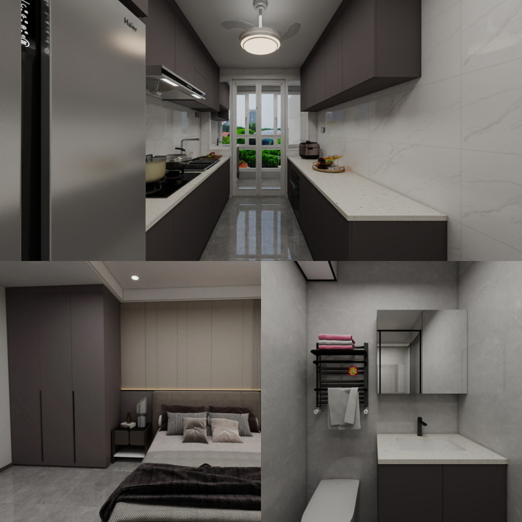 Tengah Garden Bloom 4-Room Design C (Kitchen, Master Bedroom, and Bathroom Cabinets)