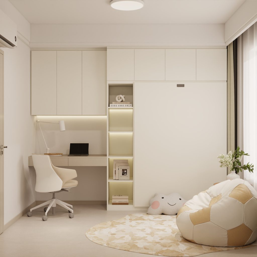 Bedroom 2 Space Saving Beds with Casement Wardrobe (9.5 feet)