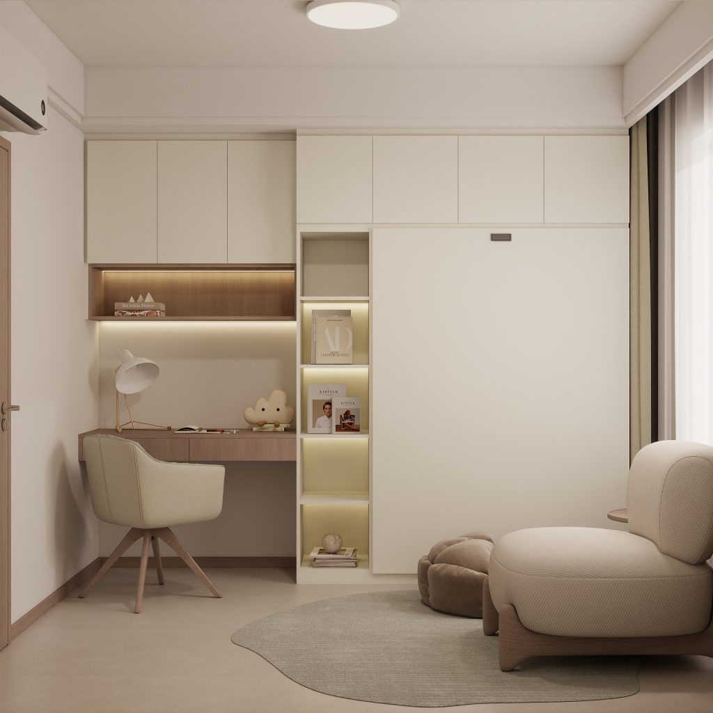 Bedroom 2 Space Saving Beds with Casement Wardrobe (9.5 feet)