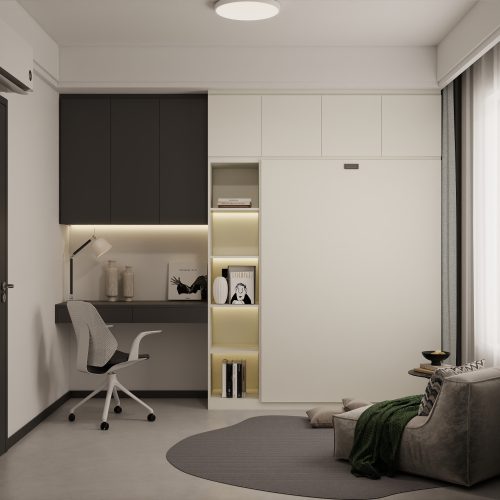 Bedroom 2 Space Saving Beds with Casement Wardrobe (9.5 feet)