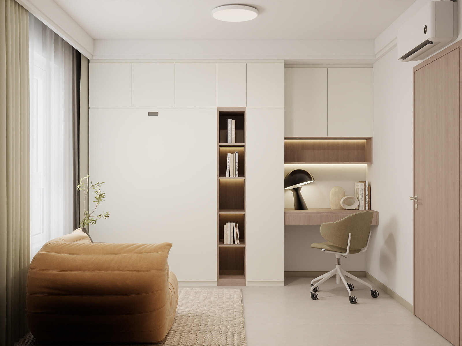 Custom modular furniture combining storage and dining area in HDB flat