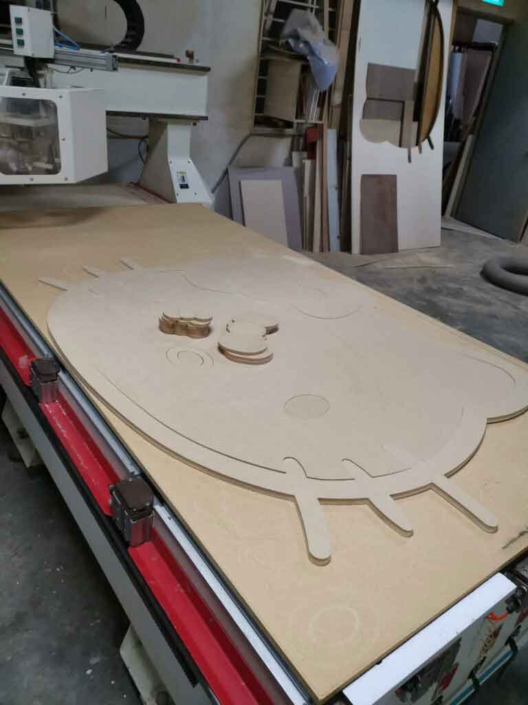 Automated wood panel cutting in Singapore factory