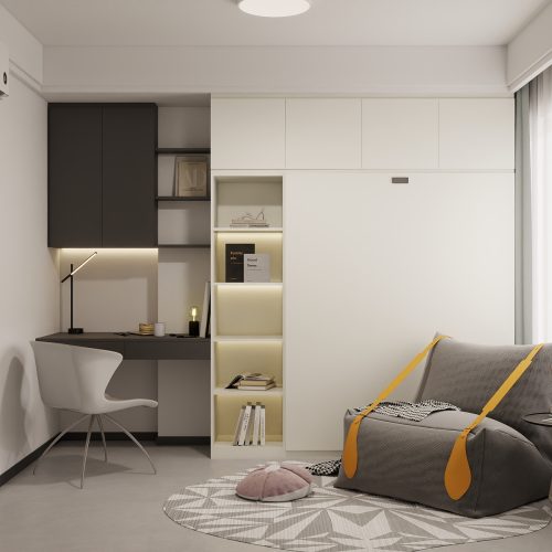 Bedroom 2 Space Saving Beds with Casement Wardrobe (9.5 feet)