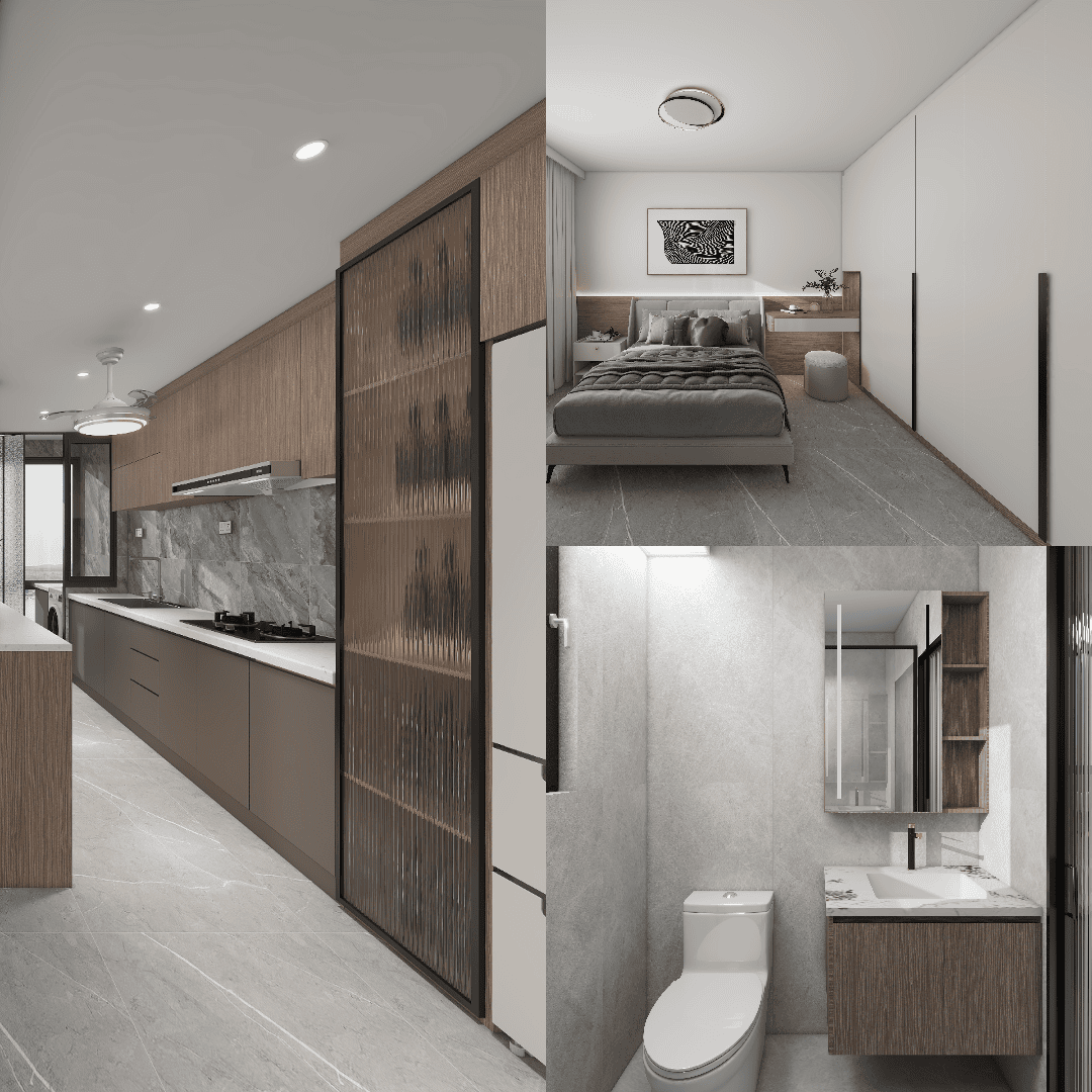 Canberra Vista 5-Room Design B (Kitchen, Master Bedroom, and Bathroom Cabinets)