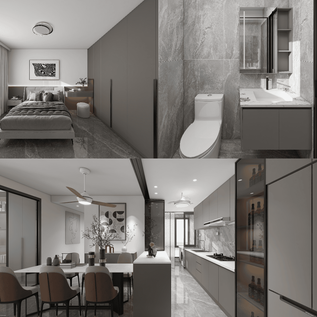 Canberra Vista 5-Room Design C (Kitchen, Master Bedroom, and Bathroom Cabinets)