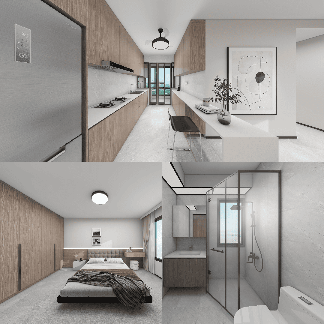 Canberra Vista 4-Room Design B (Kitchen, Master Bedroom, and Bathroom Cabinets)