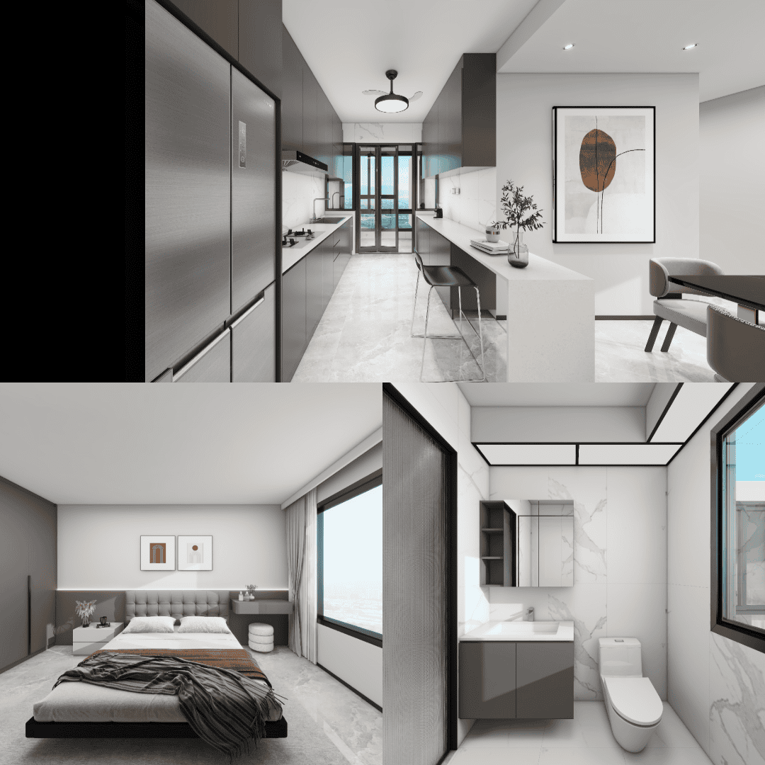 Canberra Vista 4-Room Design C (Kitchen, Master Bedroom, and Bathroom Cabinets)