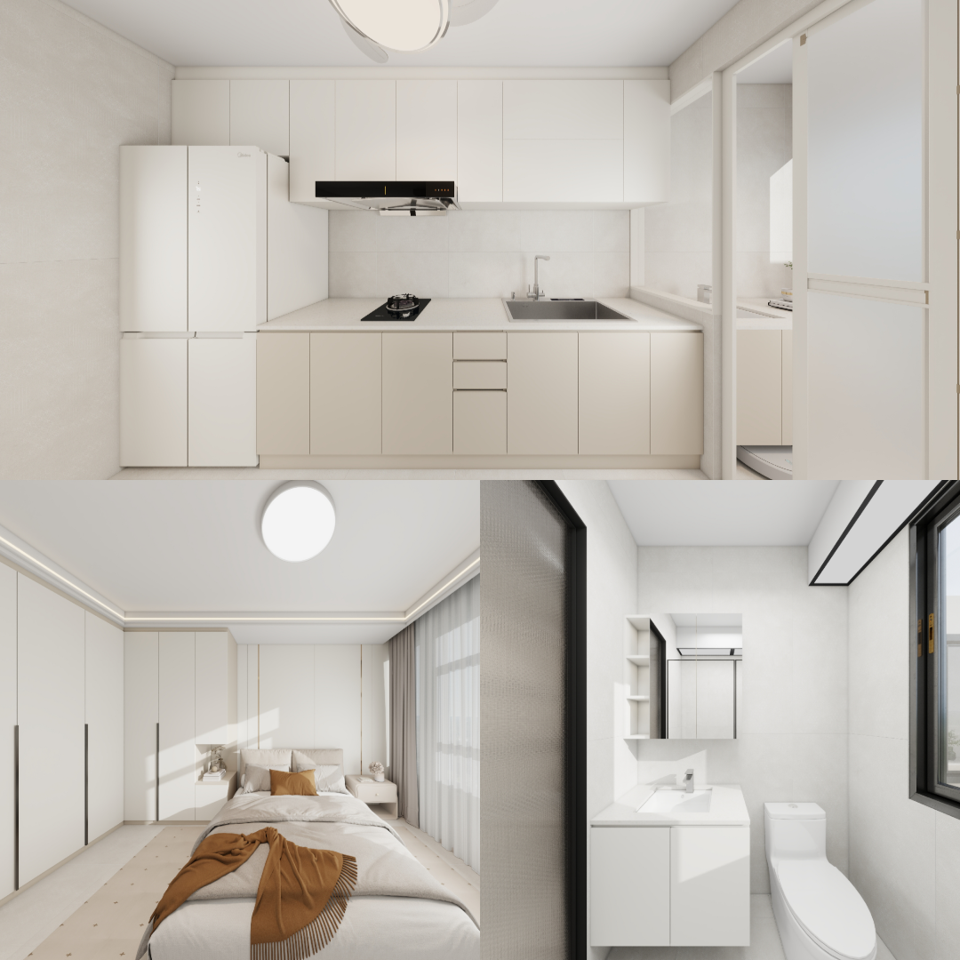 Dakota One 4-Room Design A (Kitchen, Master Bedroom, and Bathroom Cabinets)