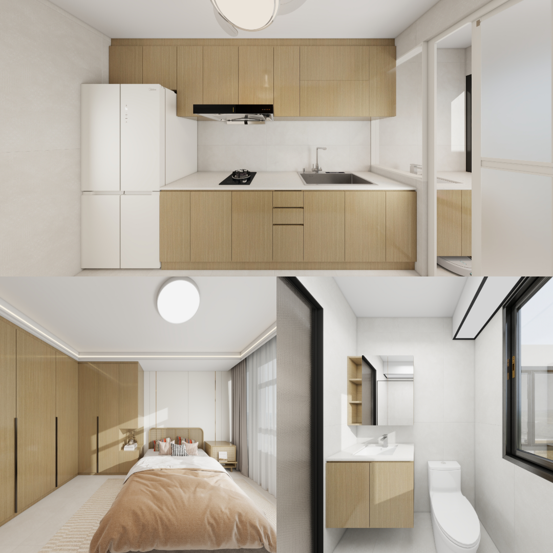 Dakota One 4-Room Design B (Kitchen, Master Bedroom, and Bathroom Cabinets)