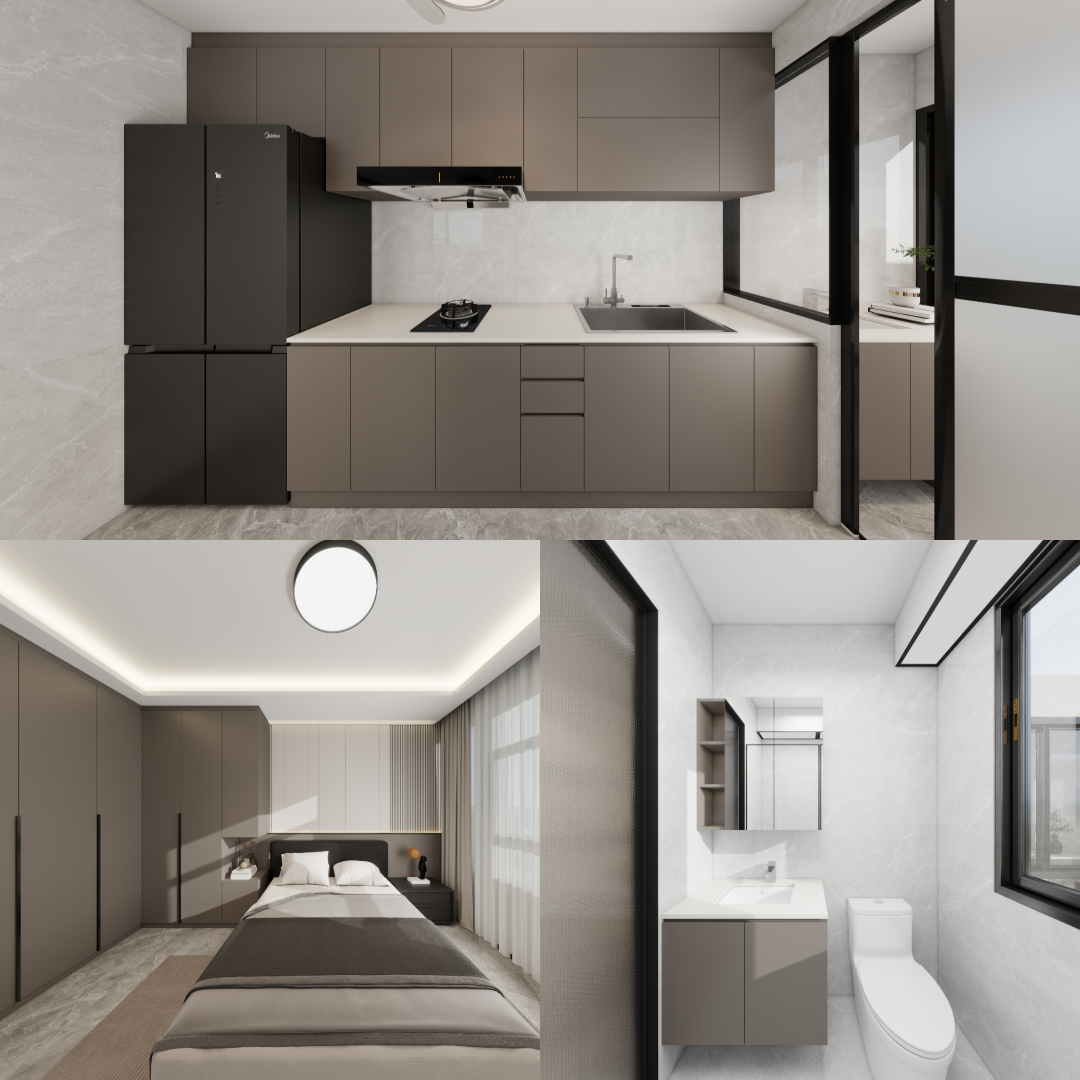 Dakota One 4-Room Design C (Kitchen, Master Bedroom, and Bathroom Cabinets)